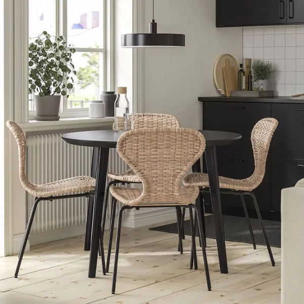 Set masă și scaune Ikea Lisabo/Alvsta Pătrată / PAL / Black photo 7