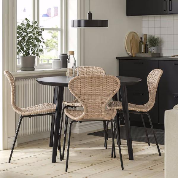 Set masă și scaune Ikea Lisabo/Alvsta Pătrată / PAL / Black photo 7