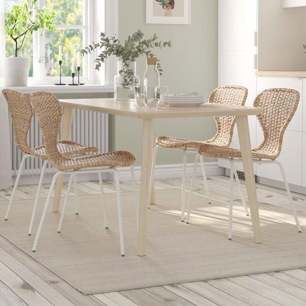 Set masă și scaune Ikea Lisabo/Alvsta Dreptunghiulară / PAL / Ash Veneer photo 6