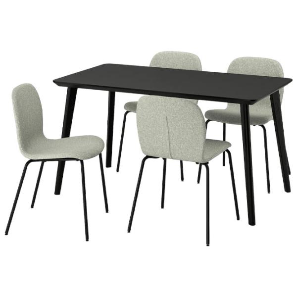 Обеденные стол со стульями Ikea Lisabo/Karlpetter/Gunnared Круглая / МДФ / Черный photo 1 Обеденные стол со стульями Ikea Lisabo/Karlpetter/Gunnared Круглая / МДФ / Черный photo 1