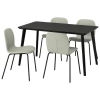 Set masă și scaune Ikea Lisabo/Karlpetter/Gunnared Rotundă / MDF / Black