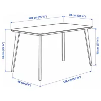 Set masă și scaune Ikea Lisabo/Karlpetter/Gunnared Rotundă / MDF / Black photo 3