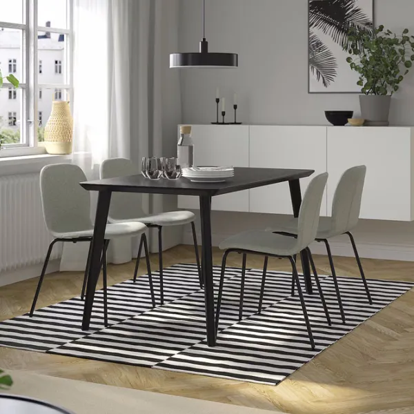 Обеденные стол со стульями Ikea Lisabo/Karlpetter/Gunnared Круглая / МДФ / Черный photo 4 Обеденные стол со стульями Ikea Lisabo/Karlpetter/Gunnared Круглая / МДФ / Черный photo 4