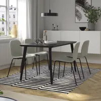 Set masă și scaune Ikea Lisabo/Karlpetter/Gunnared Rotundă / MDF / Black photo 4