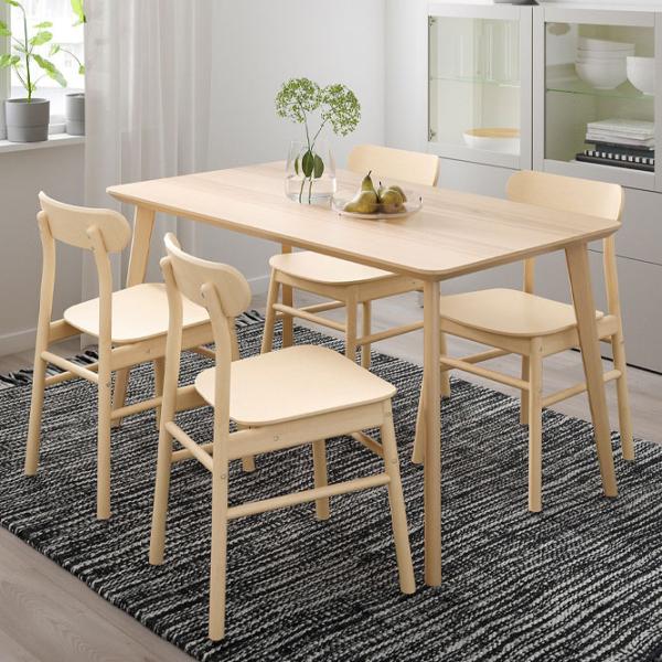 Обеденные стол со стульями Ikea Lisabo/Ronninge Прямоугольная / ДСП / Ясеневый Шпон photo 6