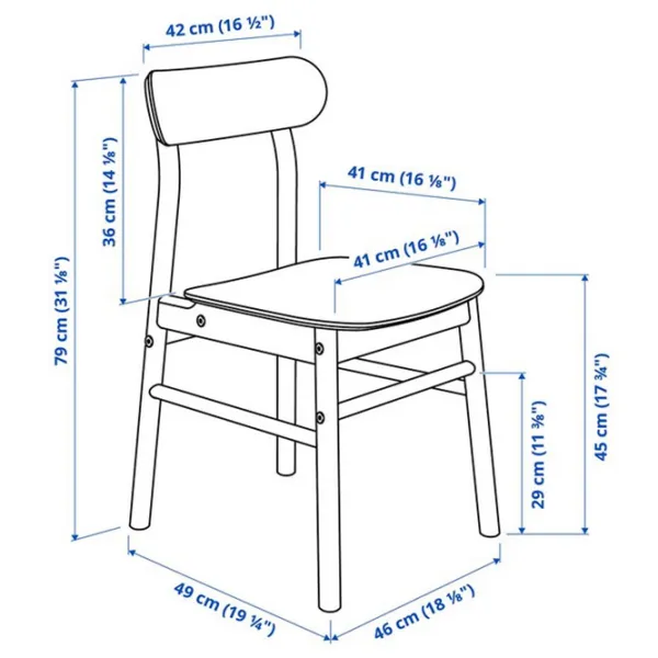 Обеденные стол со стульями Ikea Lisabo/Ronninge Прямоугольная / ДСП / Ясеневый Шпон photo 7
