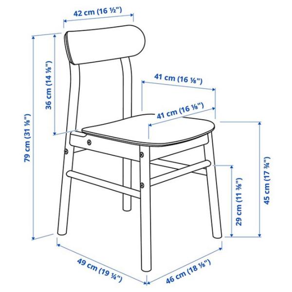 Обеденные стол со стульями Ikea Lisabo/Ronninge Прямоугольная / ДСП / Ясеневый Шпон photo 7