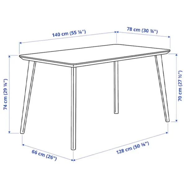 Обеденные стол со стульями Ikea Lisabo/Ronninge Прямоугольная / ДСП / Ясеневый Шпон photo 8