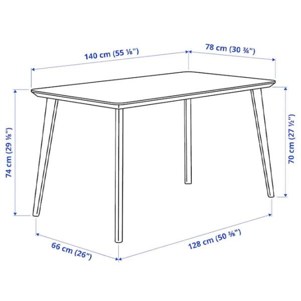 Обеденные стол со стульями Ikea Lisabo/Ronninge Прямоугольная / ДСП / Ясеневый Шпон photo 8