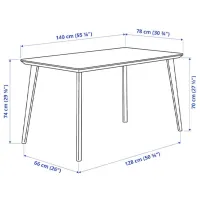Set masă și scaune Ikea Lisabo/Ronninge Dreptunghiulară / PAL / Ash Veneer photo 8