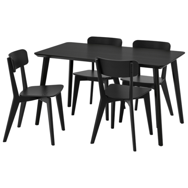 Обеденные стол со стульями Ikea Lisabo Круглая / МДФ / Черный photo 1 Обеденные стол со стульями Ikea Lisabo Круглая / МДФ / Черный photo 1