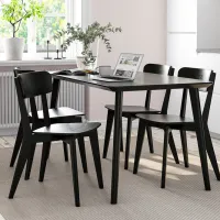 Set masă și scaune Ikea Lisabo Rotundă / MDF / Black photo 6