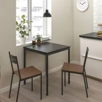 Обеденные стол со стульями Ikea Sandsberg Квадратная / ДСП / Черный photo 5