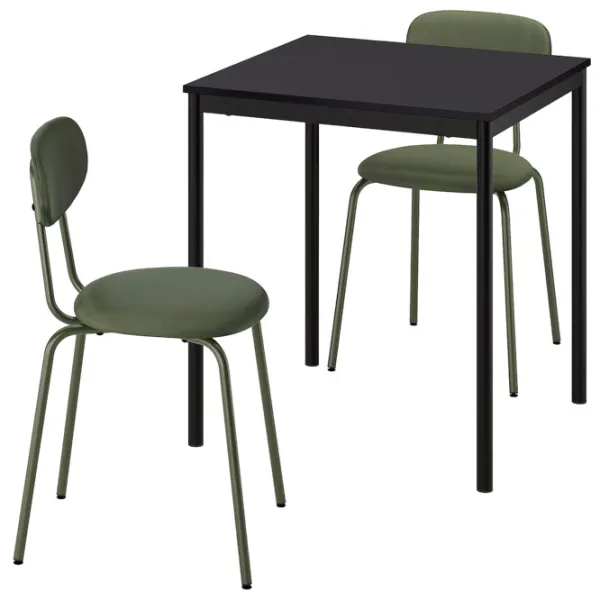 Обеденные стол со стульями Ikea Sandsberg/Ostano/Remmarn Прямоугольная / ДСП / Черный photo 1