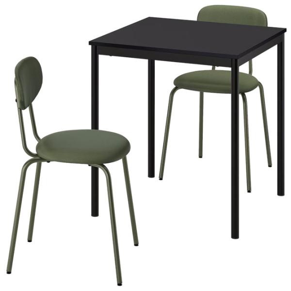 Обеденные стол со стульями Ikea Sandsberg/Ostano/Remmarn Прямоугольная / ДСП / Черный photo 1