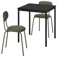 Обеденные стол со стульями Ikea Sandsberg/Ostano/Remmarn Прямоугольная / ДСП / Черный