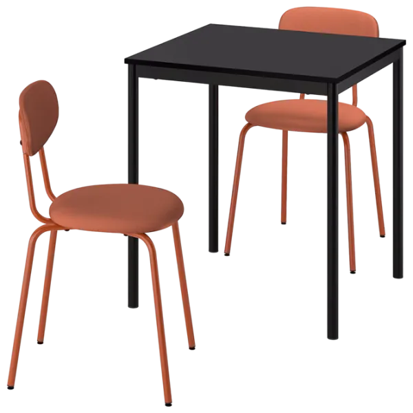Обеденные стол со стульями Ikea Sandsberg/Ostano/Remmarn Прямоугольная / ДСП / Черный photo 1