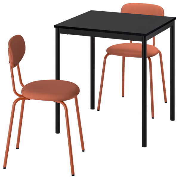 Обеденные стол со стульями Ikea Sandsberg/Ostano/Remmarn Прямоугольная / ДСП / Черный photo 1