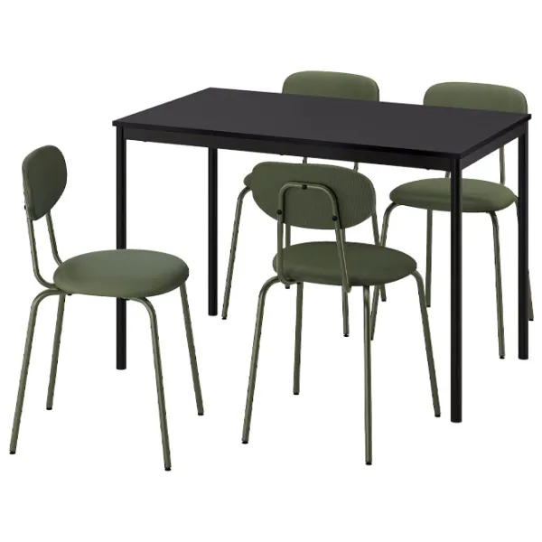 Set masă și scaune Ikea Sandsberg/Ostano/Remmarn Dreptunghiulară / PAL / Black photo 1