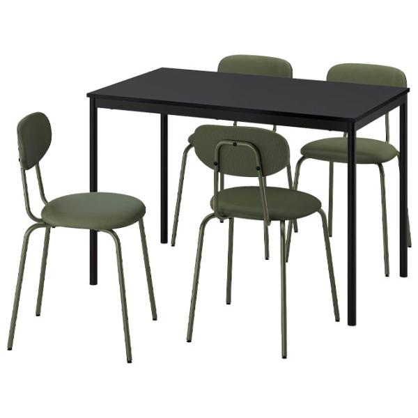 Set masă și scaune Ikea Sandsberg/Ostano/Remmarn Dreptunghiulară / PAL / Black photo 1
