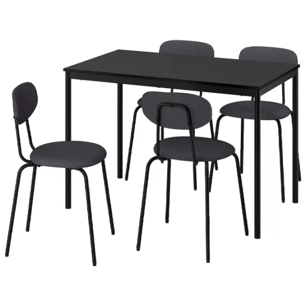 Обеденные стол со стульями Ikea Sandsberg/Ostano/Remmarn Прямоугольная / ДСП / Черный photo 1