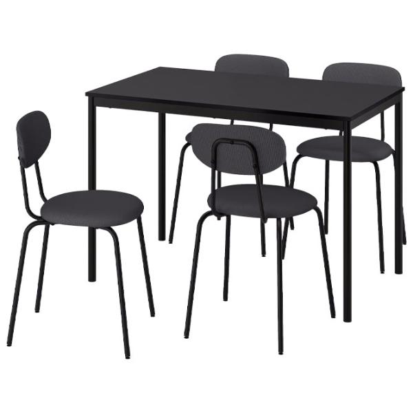 Обеденные стол со стульями Ikea Sandsberg/Ostano/Remmarn Прямоугольная / ДСП / Черный photo 1