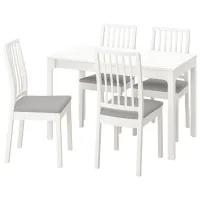 Обеденные стол со стульями Ikea Ekedalen/Orrsta Прямоугольная / ДСП / Белый