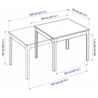 Set masă și scaune Ikea Ekedalen/Orrsta Dreptunghiulară / PAL / White photo 12