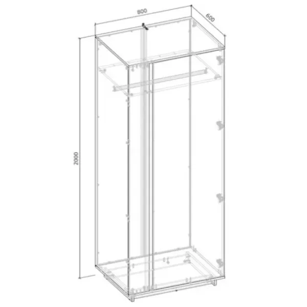 Шкаф Magnus Concept 80 x 60см x 200 / ДСП / Нимфея альба - Крафт серый photo 2
