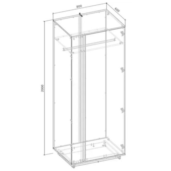 Шкаф Magnus Concept 80 x 60см x 200 / ДСП / Нимфея альба - Крафт серый photo 2