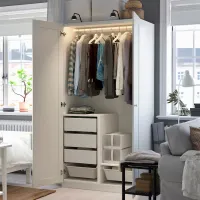 Шкаф Ikea Pax/Gullaberg 100 x 60см x 201.2 / ДСП / Белый photo 3