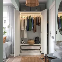 Шкаф Ikea Pax/Gullaberg 100 x 60см x 201.2 / ДСП / Белый photo 3