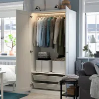 Шкаф Ikea Pax/Gullaberg 100 x 60см x 201.2 / ДСП / Белый photo 4