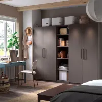 Шкаф Ikea Pax/Forsand 250 x 60см x 201.2 / ДСП / Темно серый photo 2