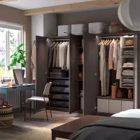 Шкаф Ikea Pax/Forsand 250 x 60см x 201.2 / ДСП / Темно серый photo 3