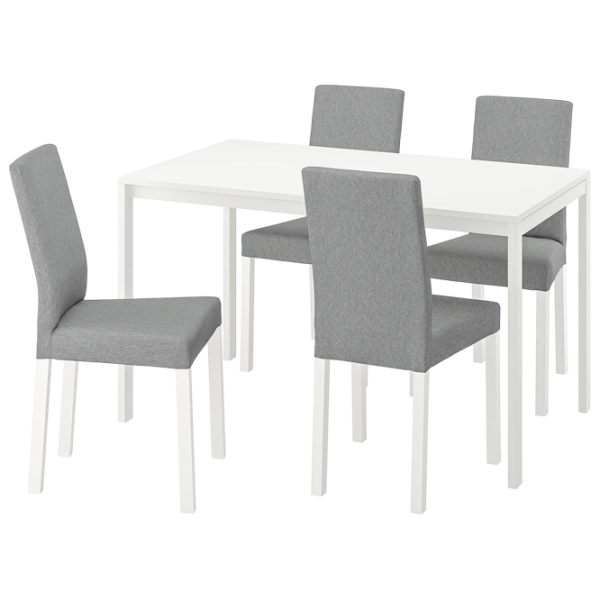 Обеденные стол со стульями Ikea Melltorp/Kattil/Knisa Прямоугольная / ДСП / Белый photo 1