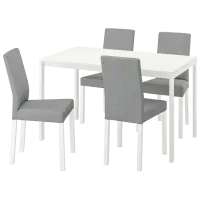 Обеденные стол со стульями Ikea Melltorp/Kattil/Knisa Прямоугольная / ДСП / Белый