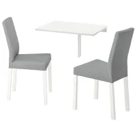 Set masă și scaune Ikea Norberg/Kattil/Knisa Dreptunghiulară / PAL / White