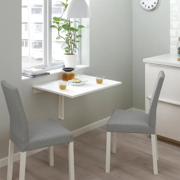 Set masă și scaune Ikea Norberg/Kattil/Knisa Dreptunghiulară / PAL / White photo 7