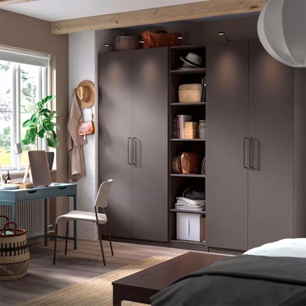 Шкаф Ikea Pax/Forsand 250 x 60см x 236.4 / ДСП / Темно серый photo 2