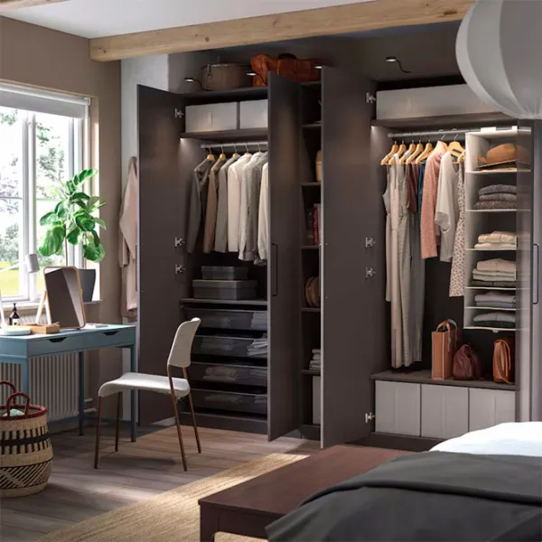 Шкаф Ikea Pax/Forsand 250 x 60см x 236.4 / ДСП / Темно серый photo 3
