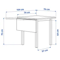 Set masă și scaune Ikea Nordviken/Kattil/Knisa Dreptunghiulară / PAL / White photo 10