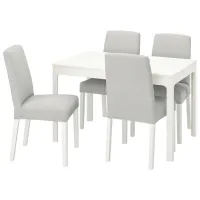 Обеденные стол со стульями Ikea Ekedalen/Bergmund/Orrsta Прямоугольная / ДСП / Белый