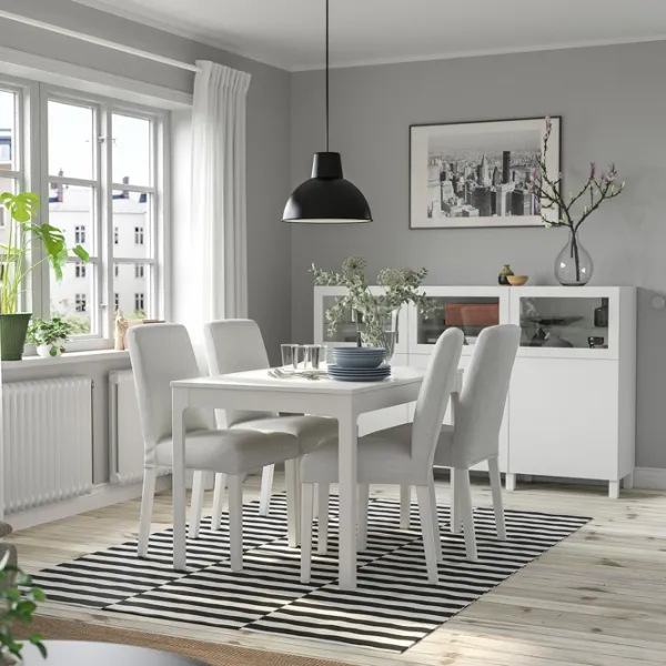 Обеденные стол со стульями Ikea Ekedalen/Bergmund/Orrsta Прямоугольная / ДСП / Белый photo 2