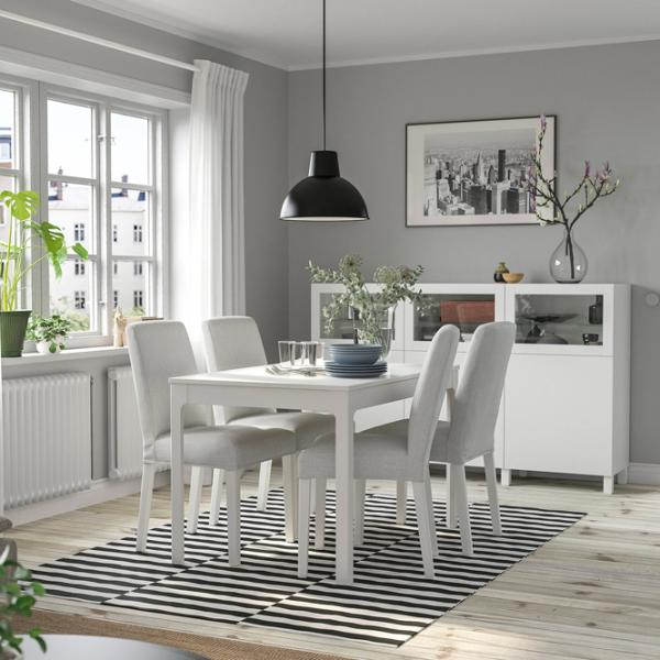 Обеденные стол со стульями Ikea Ekedalen/Bergmund/Orrsta Прямоугольная / ДСП / Белый photo 2