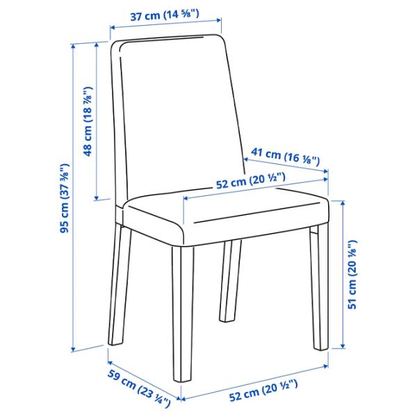 Обеденные стол со стульями Ikea Ekedalen/Bergmund/Orrsta Прямоугольная / ДСП / Белый photo 5