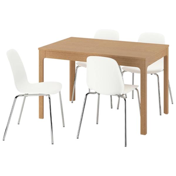 Обеденные стол со стульями Ikea Ekedalen/Lidas Прямоугольная / ДСП / Дуб photo 1