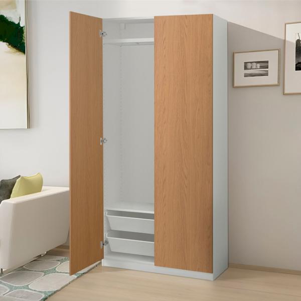 Шкаф Ikea Pax/Storklinta 100 x 37.7см x 201.2 / ДСП / Белый photo 3