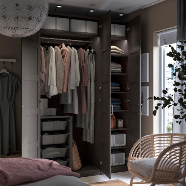 Шкаф Ikea Pax/Bergsbo 150 x 60см x 236.4 / ДСП / Темно серый photo 4