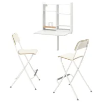 Обеденные стол со стульями Ikea Norberg/Franklin Прямоугольная / ДСП / Белый